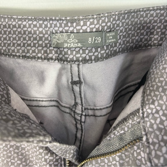Prana Organic Cotton Blend Pocket Stretch Trouser Pant Grey Pattern Women’s Sz 8 - Picture 2 of 13